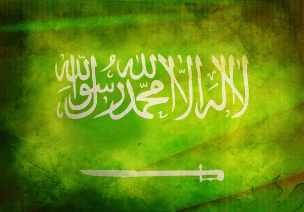 Bandiera saudita Grunge — Foto Stock