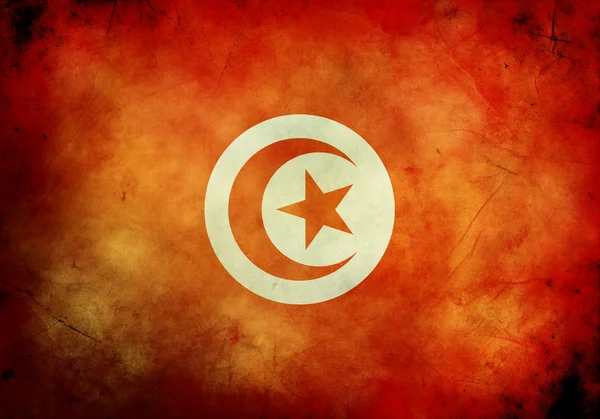 Туніські прапор гранж — стокове фото