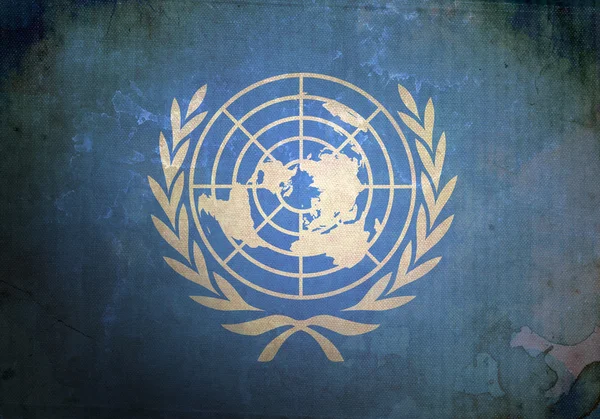 Grunge 联合国旗帜 — 图库照片