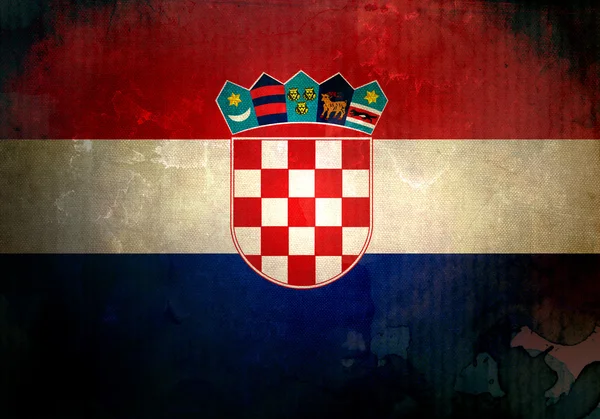 Grunge bandera de Croacia — Foto de Stock