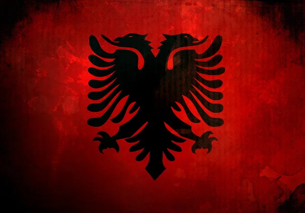 Grunge Albanien Flagge — Stockfoto