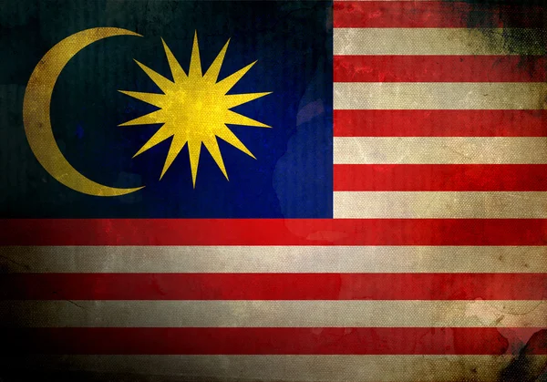 Bendera Grunge Malaysia — Stok Foto