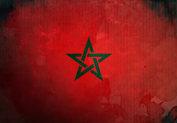 Grunge Bandeira de Marrocos — Fotografia de Stock