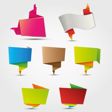 Abstract origami labels clipart