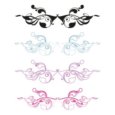 Art nouveau ornament set clipart