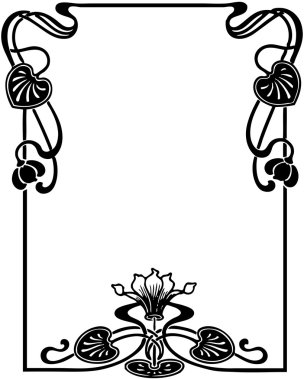 Floral Art Nouveau Frame clipart