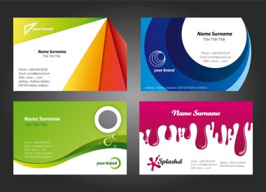 Modern and Colorful Business Card Designs clipart