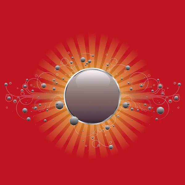 Bouclier de cercle sur rouge — Image vectorielle