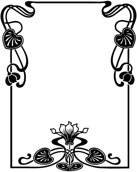 Floral art nouveau kader — Stockvector