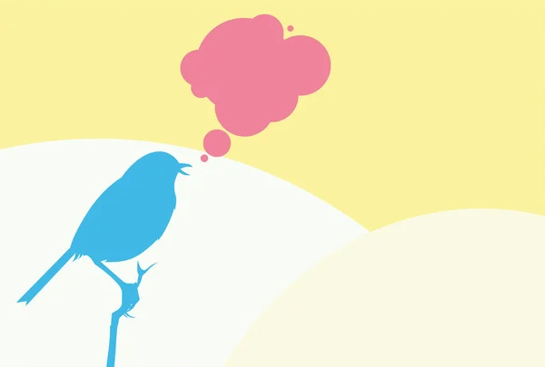 Γαλάζιο πουλί tweeting — Διανυσματικό Αρχείο