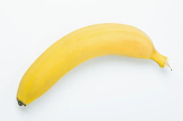 Na białym tle jednym bananowe — Zdjęcie stockowe