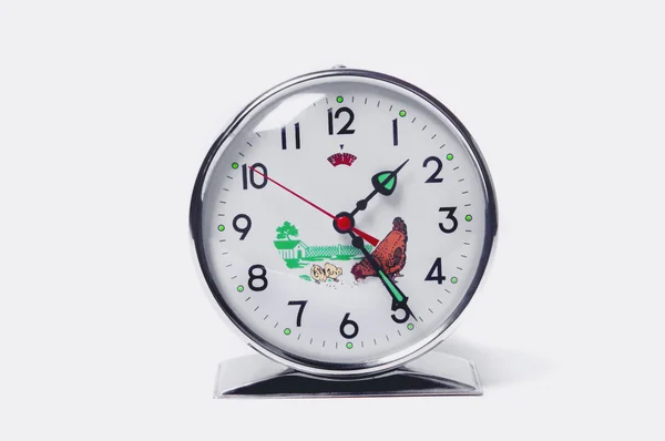 Vintage alarm clock isolated — Stock Photo, Image