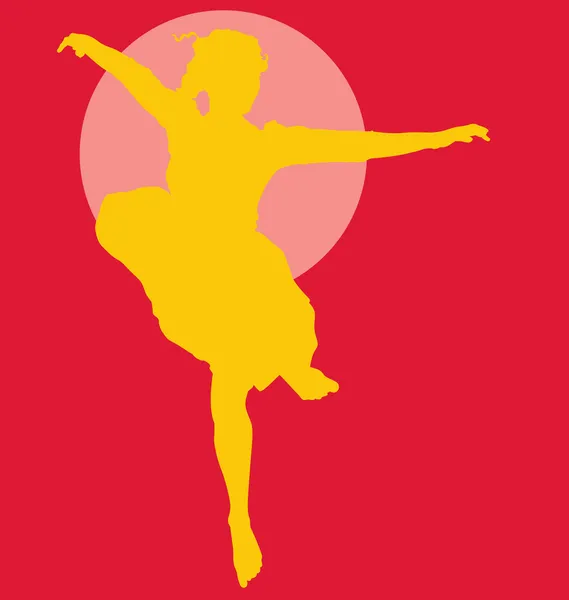 Danse Ballerine Silhouette — Image vectorielle