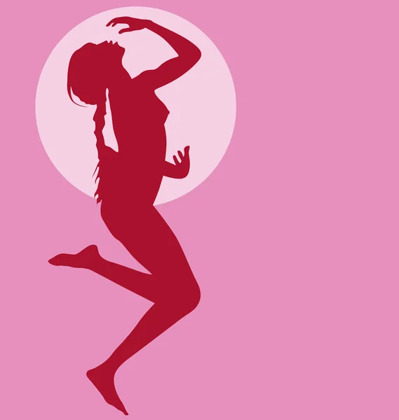 裸の女性のシルエットを踊る — ストックベクタ