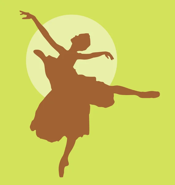 Ballerine dansante Silouette — Image vectorielle