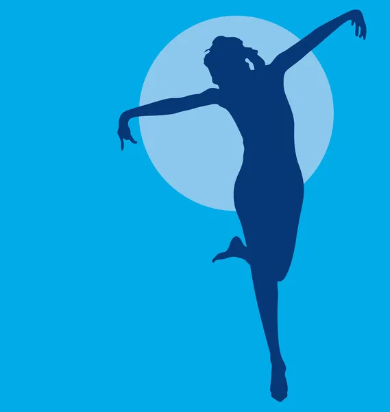 Danse femme silhouette — Image vectorielle