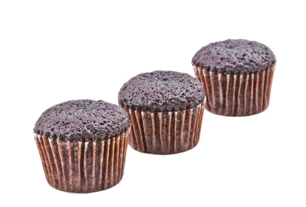 3 pieces of tiny brownies — Stock Photo, Image
