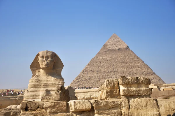 Die Pyramiden und die große Sphinx von Giza — Stockfoto
