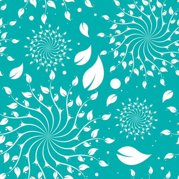청록색 꽃 원활한 패턴 — 스톡 벡터