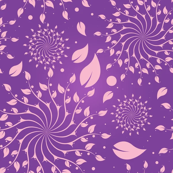 Purple Floral Seamless Pattern — Stock Vector