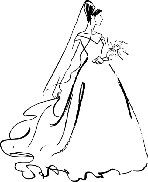 Dibujo de novia — Archivo Imágenes Vectoriales