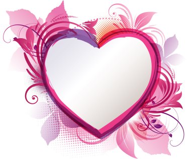 Pink Heart Floral Background clipart