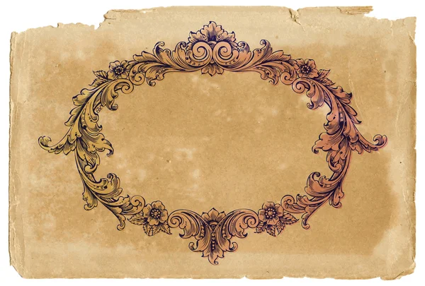 Vector victorian frame on old paper — Stock Vector