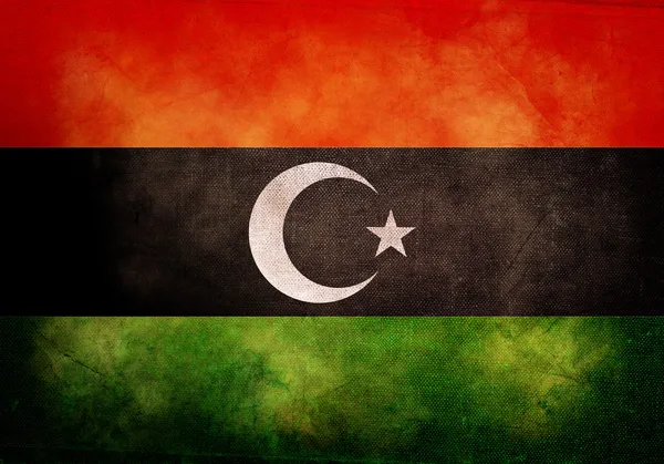 Grunge-libysche Flagge — Stockfoto