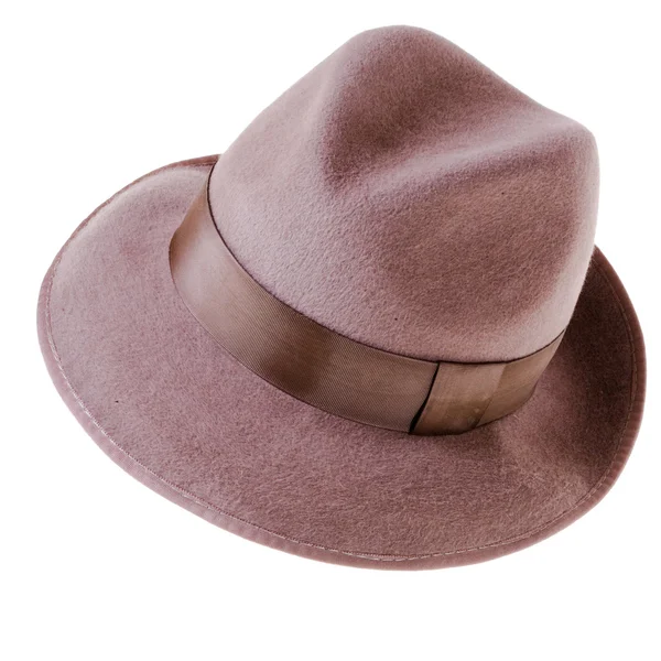 Klasik kahverengi erkek şapkası hissettim — Stok fotoğraf
