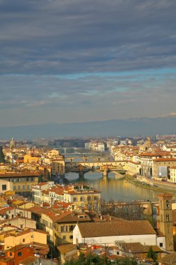 View on on Ponte Vecchio in Florence from above clipart