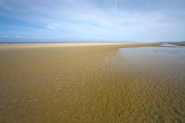 Sand beach and blue sky clipart