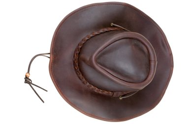 Leather brown cowboy hat clipart