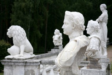 Statues in antique Roman style clipart