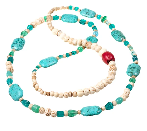 Turquoise and bone beads — Stock Photo, Image