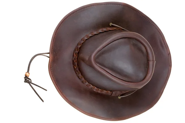 Шкіряний коричневий ковбойський капелюх — стокове фото