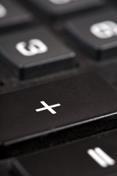 Black calculator close-up