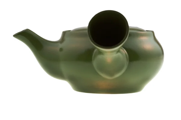 Japanese green ceramic brewing teapot — Stock Photo, Image
