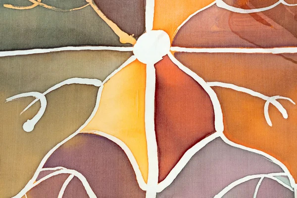 Pattern on silk batic scarf — Stock Photo, Image