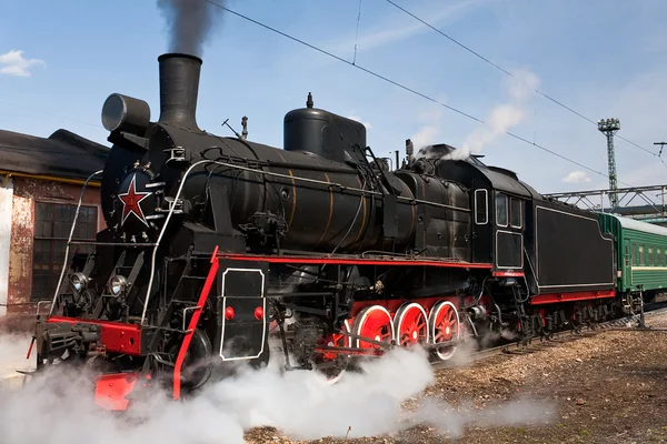 Locomotiva a vapor de trabalho — Fotografia de Stock