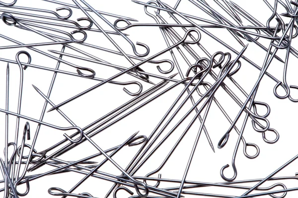 Many steel tailor's pins — Stock Photo, Image