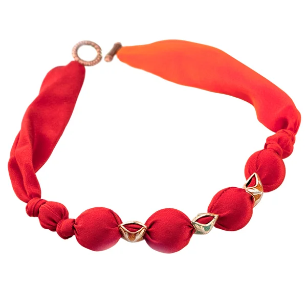 Red silk beads — Stock Photo, Image
