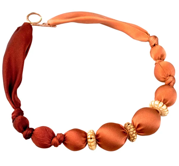 Red batik silk beads — Stock Photo, Image