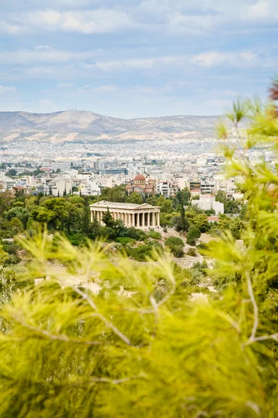 Vista su Atene e il Tempio di Efesto — Foto Stock