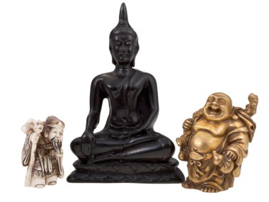 Statuettes of gods or wise men clipart