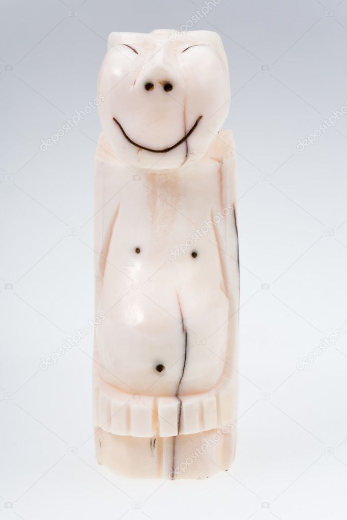 Walrus bone Eskimo idol - Peliken