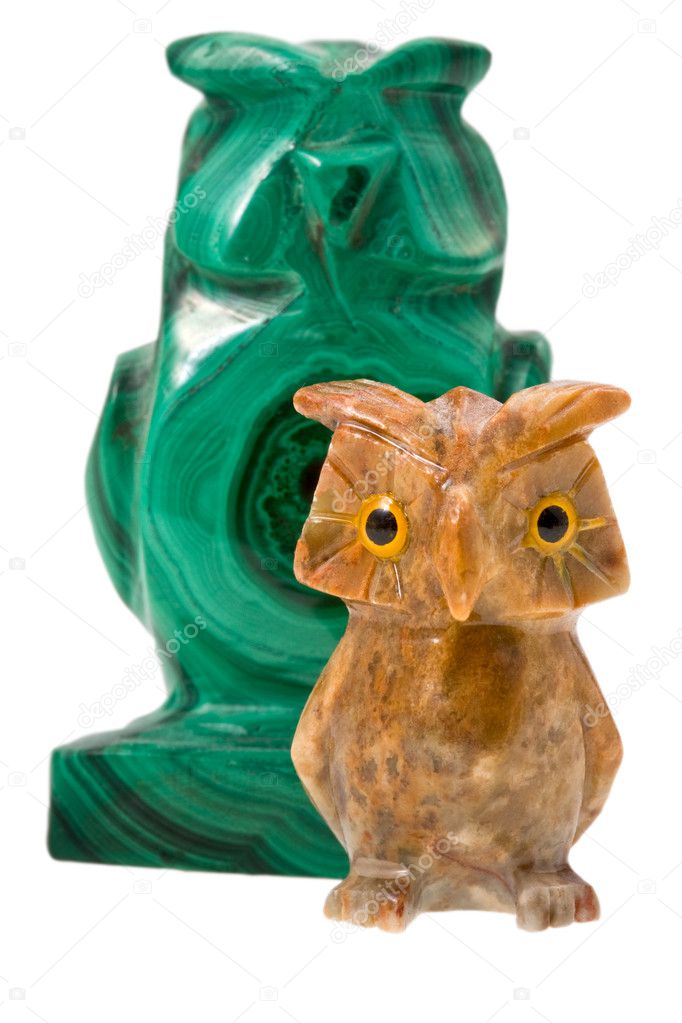 Two stone owls