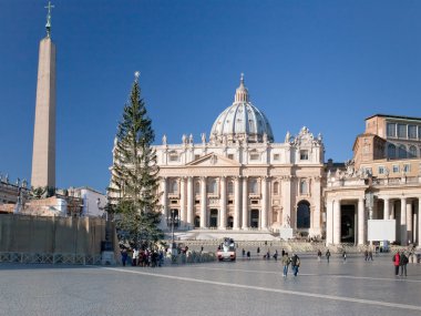 View on St.Peter Cathedral, Rome, Italy clipart