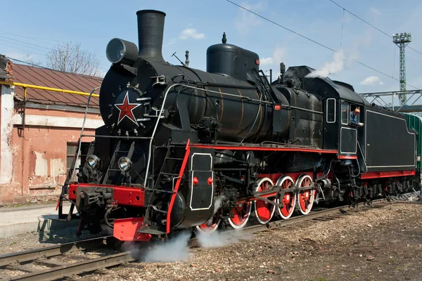 Locomotiva a vapor de trabalho — Fotografia de Stock