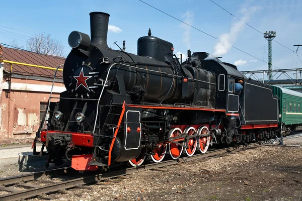 Funktionierende Dampflokomotive — Stockfoto