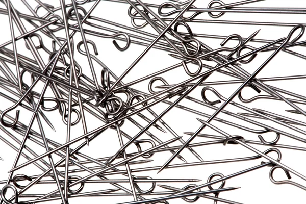 Many steel tailor 's pins — стоковое фото